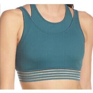 Alo Gaze Layered Teal Sports Bra